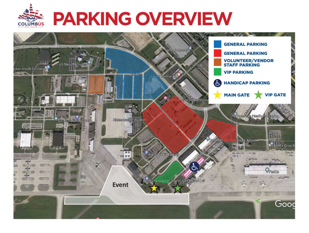 Columbus Air Show Parking Overview 2024