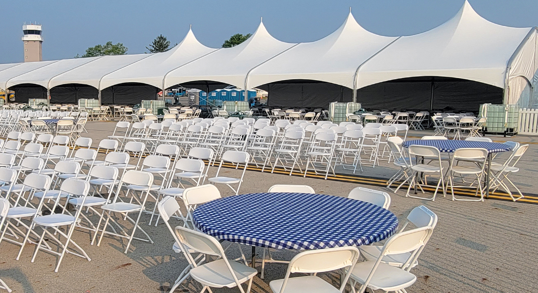 Columbus Air Show Mustang Club - Premium seating area - controlled access.