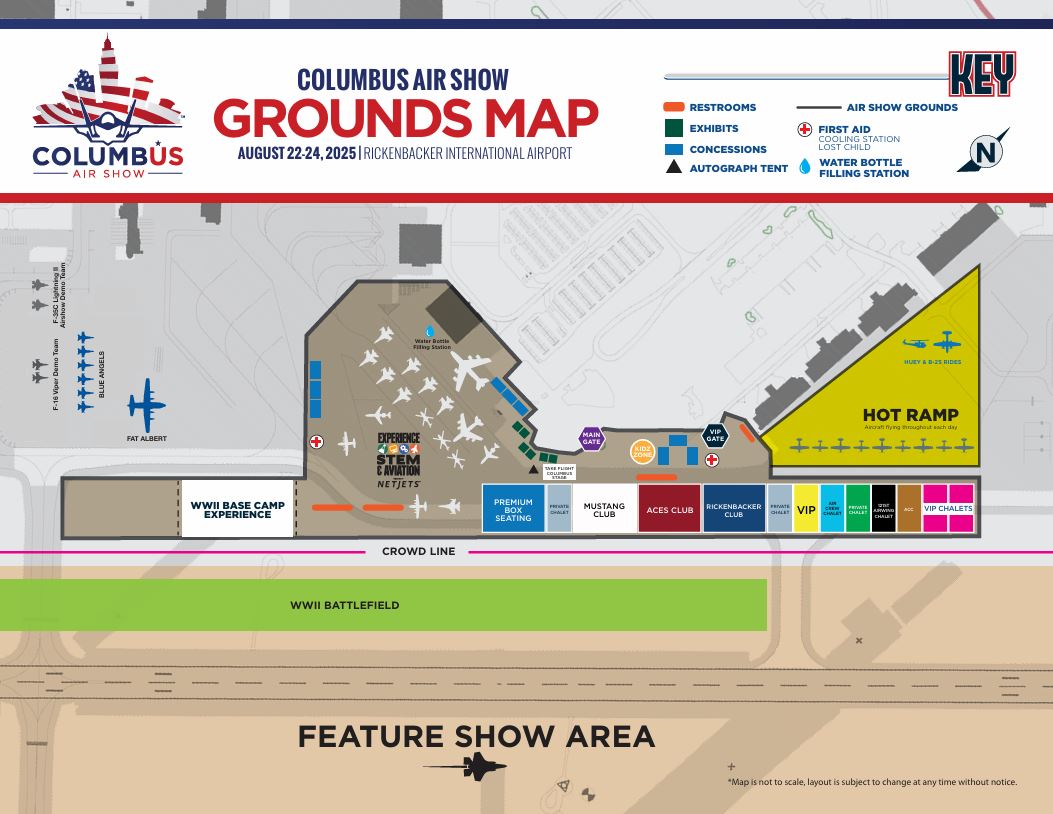 Columbus Air Show Venue Map - Updated 04282025